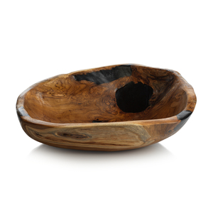 Bol de service alimentaire en bois massif forme et taille personnalisées en gros bois de teck idéal pour la restauration rapide et les repas à domicile - Product Image 1