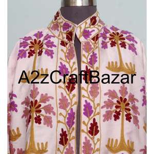 Most Selling <b>Velvet</b> Jacket 100% Cotton Knitted Fabric Embroidered Floral Pattern Eco-Friendly Breathable Quick winter - Product Image 3