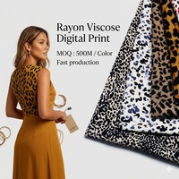 Tissu en rayonne viscose de haute qualité à imprimé floral numérique 3D, doux, extensible et respirant, viscose 30S 40S pour chemisiers et hauts pour femmes, OEM