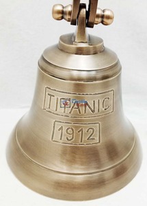 Campana de barco Titanic antiguo de latón de primera calidad, colgante de pared para interiores y exteriores, decoración náutica decorativa para el hogar, campana de barco - Product Image 5
