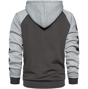 Terry 100% sudaderas con cremallera de algodón para hombre, sudaderas con capucha de estilo raglán personalizado sin bolsillos personalizados, sudaderas con cremallera cortavientos, color sólido - Product Image 3