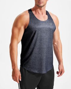 Men's Summer O-Neck Gym <b>Stringer</b> Tank Top Quick-Dry Fitness <b>Vest</b> Casual Solid Logo Mesh Workout Back Size Plus Sleeveless - Product Image 4