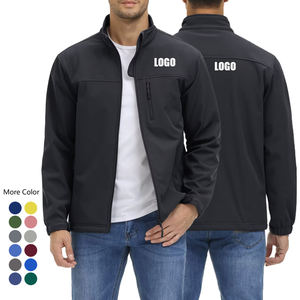 Personalizar el diseño del logotipo Hombres Chaqueta de lana ligera Abrigo de trabajo a prueba de viento Chaqueta de senderismo impermeable de concha suave - Product Image 1