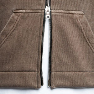 Sweat à capuche zippé surdimensionné et uni de haute qualité pour hommes, sweats à capuche et sweat-shirts à fermeture éclair délavés au soleil et lavés à l'acide - Product Image 5