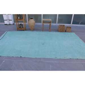 Alfombra Turca Vintage de 6.4x11.6 pies, Alfombra Azul Camuflaje - Product Image 3