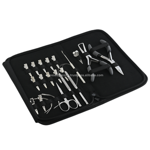 Kit de herramientas de extensión de cabello con logotipo personalizado, acero inoxidable, 2 uds., herramienta de lazo para el cabello, microperlas, extensiones de cabello, alicates y tijera de corte - Product Image 1