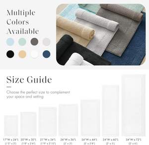Vidhi Exports, tapis de bain en coton 100 %, séchage rapide, absorbant, antidérapant, à poils ras, style moderne, tapis de bain personnalisé antidérapant pour hôtel - Product Image 3