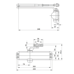 Chiudiporta Tesa DC120-1 F2-4 con Fermo Argento - Product Image 2