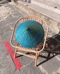 หมวกใบบัวทรงกรวยทำจากใบบัวเหมาะสำหรับการตกแต่งและป้องกันแสงแดด - Product Image 3