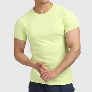 T-Shirt de fitness personnalisé Panneau à motif solide Design 280 Grammes Polyester/Coton Matériau Style formel Tissu tricoté Vêtements de fitness - Product Image 2