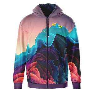 Green <b>White</b> Color <b>Hoodie</b> for <b>men</b> Loose Fit Heavy Cotton Patchwork Long Sleeve <b>Zip</b>-<b>Up</b> Casual Jackets - Product Image 3