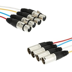 Câble multipaire XLR 4 canaux, connecteur mâle <span class=keywords><strong>vers</strong></span> 4 microphones femelles - Product Image 1