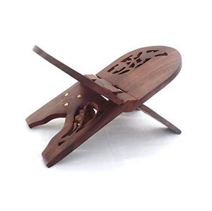 Artisan Wooden Holy <b>Book</b> Stand Folding Rehal Handmade Holder <b>for</b> Sacred Scriptures Temple Home Decor - Product Image 2