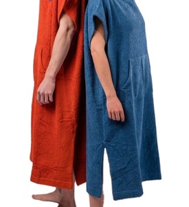 Poncho d'été en éponge 100% coton à capuche pour hommes/femmes-Couverture de plage de surf - Product Image 1