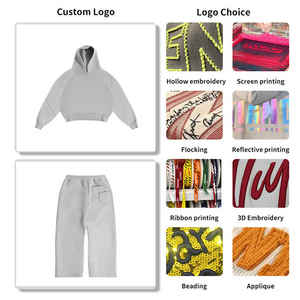 ชุดวอร์มผ้าฝ้ายทรงแบ็กกี้สำหรับผู้ชายกางเกงวอร์มทรงหลวมแนวฮิปฮอปสองชิ้นหรูหราออกแบบได้ตามต้องการ - Product Image 5