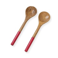 Couverts de service à salade au design classique à un prix raisonnable, taille et forme personnalisées, couverts en bois d'acacia, ensemble de 5 pour la maison