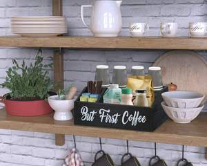 Organisateur d'accessoires d'organisateur de station de café en bois pour comptoir, boîte à bac à café, stockage de support de dosettes - Product Image 5