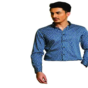 Custom OEM Men's Double Breasted False Two Long-Sleeved Shirts Foreign Trade European Code