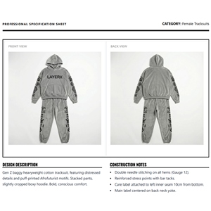 Conjunto Deportivo para Mujer 2026, Ligero, Transpirable, Ecológico, de Algodón 3D, con Sudadera con Capucha y Pantalones Holgados Estilo Urbano - Product Image 6