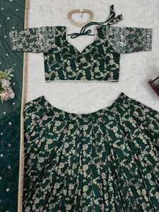 Choli Dupatta invierno verano fiesta estirable Slim Fit diseñador tradicional Rangoli Faux Georgette Lehenga colección lentejuelas - Product Image 6