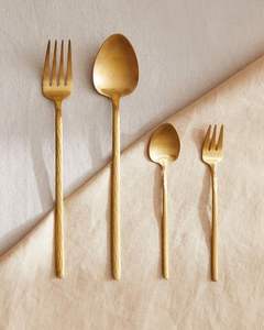 Tables à dîner organisées pour les réceptions formelles Finition lisse Couverts or miroir en acier avec poids équilibré Polissage miroir - Product Image 5