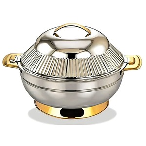 Casserole ronde en métal de style classique avec poignées confortables pour le service des aliments à l'intérieur et à l'extérieur. - Product Image 5