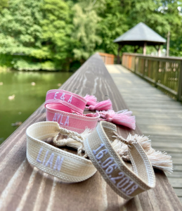 Embroidered <b>Bracelet</b> with Desired Text and Personalization - Product Image 1