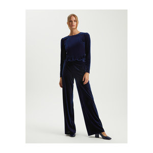 Chemise en velours pour femme FLOORN avec un design détaillé, ensemble élégant, manches longues, sans poche, non doublée - Product Image 1