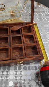 Caja Contenedora Cuadrada de Madera Hecha a Mano con Tapas para Almacenamiento y Organización de Hierbas y Especias, Suministro al por Mayor a los Mejores Precios - Product Image 4