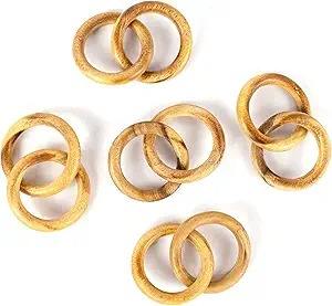 Anneaux de serviette classiques en bambou brun sculpté en gros, porte-serviettes écologiques, largeur personnalisable, décoration de table pour - Product Image 5