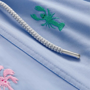 Shorts de Baño Estampados Azul Claro para Hombre, Secado Rápido, Traje de Baño Cómodo para Verano - Product Image 5