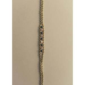 Vintage Thin Rope Twist Bracelet with Diamond As Main Stone - Product Image 1