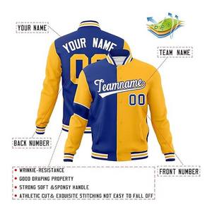 Blouson bombardier léger avec texte cousu logo respirant confortable OEM couleur Varsity College Baseball Jacket pour hommes adultes - Product Image 3