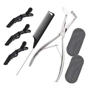 New Tape-In <b>Hair</b> Extensions Pliers With Custom Leather Kit in Black Matte Color Strong Handle <b>Grip</b> More Comfortable to Use - Product Image 2