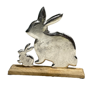 Décoration de Noël Sculpture Métal Lapin Ensemble de 2 Cadeau Article Décoratif Vente Chaude Maison Table Animal Statue Sculpture - Product Image 6