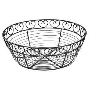 Tazón para servir frutas de Metal negro con diseño de mediados de siglo, Hotel de lujo y restaurante decorativo para el hogar, uso para bodas al por mayor - Product Image 6