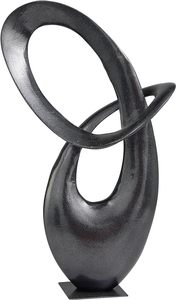 Abstrait Aluminium Métal 9 \ "X 6 \" X 17 \ "Sculpture Décorative Gris Foncé Statue Murale Nordique pour Accent de Maison pour Noël - Product Image 5