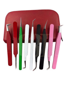 Meilleure nouvelle qualité, différentes couleurs, revêtement en poudre et différents styles, pince à épiler pour extension de cils à pointe argentée, instruments de beauté - Product Image 5