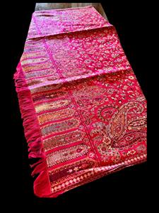 Elegant Women's Soft Pink Hand Embroidered Solid Pattern Winter <b>Shawl</b> Cozy Polyester <b>Wrap</b> Accessory Stylish Kashmiri Wool - Product Image 2