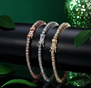 Pulsera de tenis de oro blanco con diamantes cultivados en laboratorio certificados por IGI y moissanita, cadena de plata 925 chapada en oro de 14K, estilo hip hop para mujer - Product Image 2