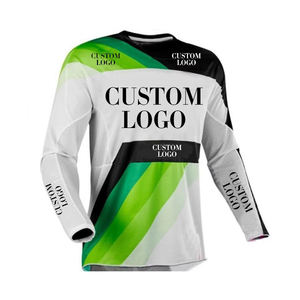 Jersey de Motocross Personalizado con Diseño Blanco y Negro de Malla de Secado Rápido - Product Image 1
