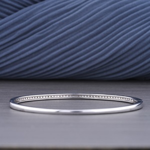 Bracelet tennis en diamant de laboratoire de 0,14 carat, or blanc 18 carats, coupe ronde brillante, bracelet pour cadeau de Noël - Product Image 3