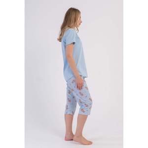 Ensemble de vêtements pour femmes P.SUPREM O YAKA KISA KOL ETEGI OVAL KAPRI - Bleu - Bleu - Product Image 3