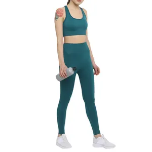 Cao eo hoạt động mặc cộng với kích thước phòng tập thể dục Yoga đặt cho Phụ nữ/giá bán buôn Trọng lượng nhẹ 2 mảnh áo ngực và legging Bộ