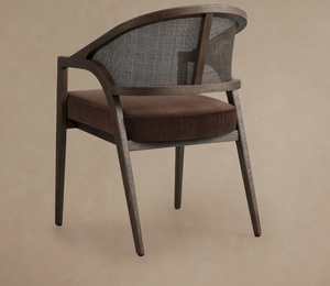 High Quality Modern Solid Teak Wood <b>Dining</b> <b>Chair</b> with Brown Finish and Upholstered Seat Cushion for Home Hotel Restaurant Use - Product Image 2