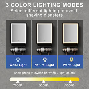 Capteur tactile interrupteur luminosité réglable noir carré Anti brouillard douche sans brouillard pour rasage <span class=keywords><strong>miroir</strong></span> avec lumière LED - Product Image 6