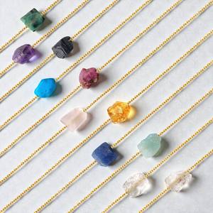 925 Sterling Silver Raw 8-10mm Turquoise <b>Necklace</b> - Wholesale December <b>Birthstone</b> Boho Chic Jewelry - Product Image 3