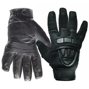Gants en cuir pour moto Gants de moto en cuir Gants de moto pour hommes Gants de course en cuir à double articulation avec - Product Image 1