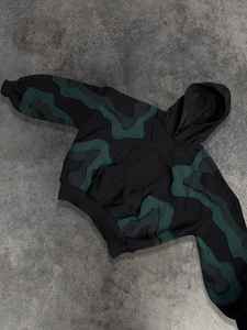 Nouveau 2026 Sweat à capuche de haute qualité, effet délavé soleil, vieilli et reworké, style streetwear, en coton mélangé peint et teint - Product Image 2