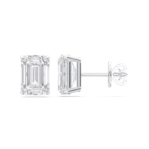 6.00 CT E-F/VVS-VS Emerald Cut Moissanite Stone Four Prong <b>Set</b> <b>Stud</b> <b>Earring</b> Made in 925 Sterling <b>Silver</b> For Unisex - Product Image 1